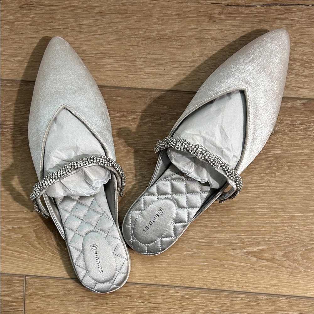 Birdies Swan Snow Crystal Bracelet Mules